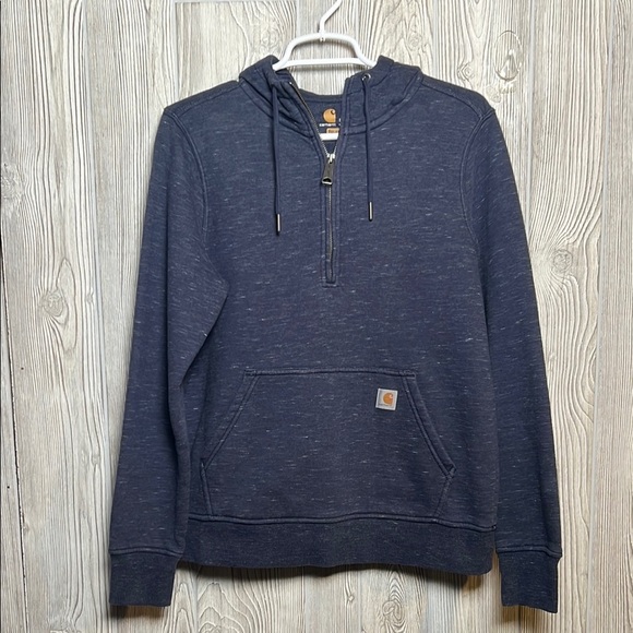 Carhartt Dark Blue CLARKSBURG HALF-ZIP SWEATSHIRT Women’s Size Small - Picture 1 of 5